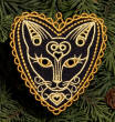 heart-shaped cat ornament