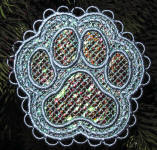 Mylar® Pawprint Ornament with K-Lace