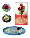 details of 3D roses and doilies