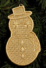 freestanding lace snowman ornament