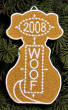 dog motif with date and woof