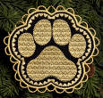 pawprint ornament or coaster with scallops