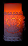 3" angel candle koozie