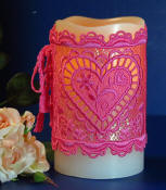 Heart Motif Candle Wrap with Mylar