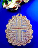 Easter Egg Cross Ornament FSL