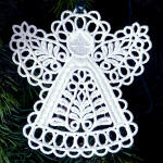 freestanding lace angel motif