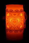 heart motif candle wrap