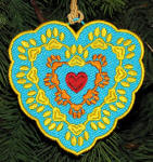 heart pawprint ornament