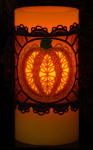 Pumpkin Candle Wrap with Organza
