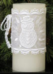 Snowman Candle Wrap with Organza