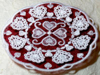 Valentine Heart Doily with Organza