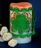 Shamrock Candle Wrap wth Organza