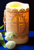cross motif candle wrap