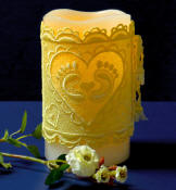 Baby Footprints Lace Candle Wrap