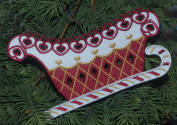 Peppermint Sleigh Ornament