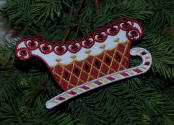 Peppermint Sleigh Ornament