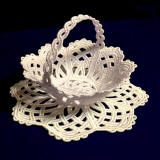 candy cup basket and doily