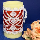 heart motif candle wrap