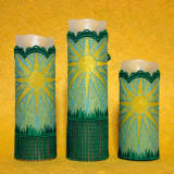 Sun motif candle wrap