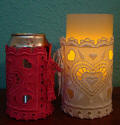heart koozie and candle wrap