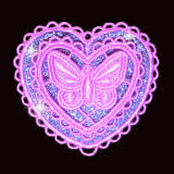 fusible glitter heart