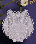freestanding lace bunny ornament