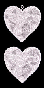 lace hummingbird motif