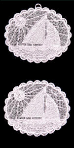lace sailboat motif