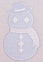 snowman motif shadow applique