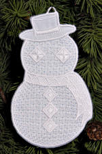 freestanding wing-needle snowman motif
